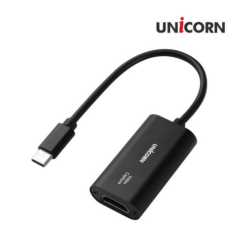 유니콘 VC-200C Type-C HDMI 캡쳐보드/C타입/4K 60Hz 입력지원/Full-HD 1080P 30Hz 녹화/USB3.0 5Gbps 속도/팟플레이어를 통환 설정및 영상