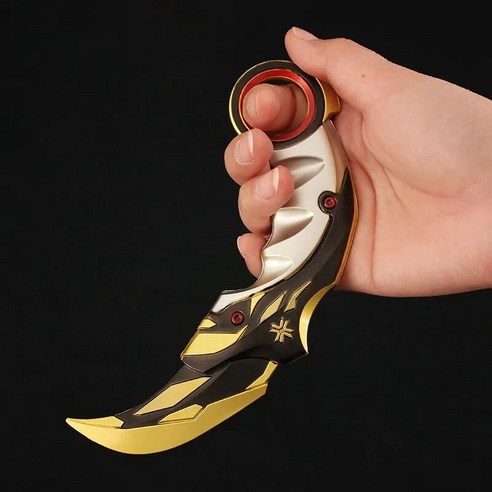 미니어처 발로란트 무기 챔피언 Karambit Melee 16cm 리버 나이프 합금 금속 게임 주변 사무라이 검 남아, 02 8cm Champions