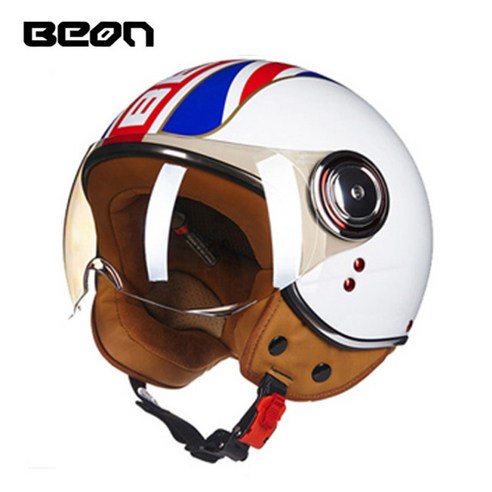 번헬멧 bern헬멧 capacete beon 110b 오토바이 스쿠터 beon open face 34 motorbike jet 빈티지 레트로 casco ece 인증, m, 이탈리아 유니온포스 Best Top5