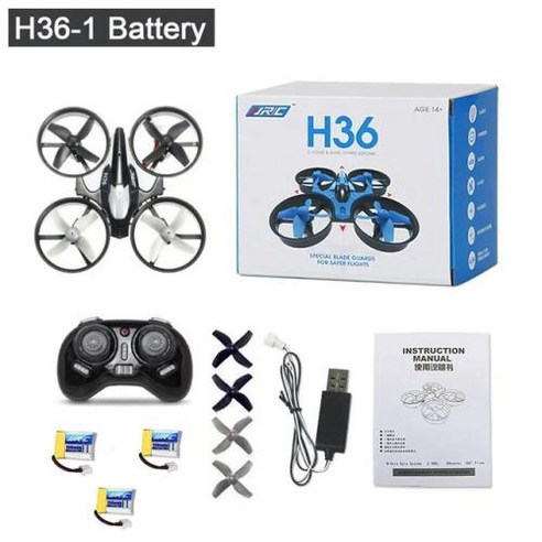 드론 JJRC H36 미니 Rc 4ch 6 축 헤드리스 모드 헬리콥터 360 ° 플립 리모컨 쿼드콥터 장난감 어린이용, 6) H36-Black-3Battery, 1개