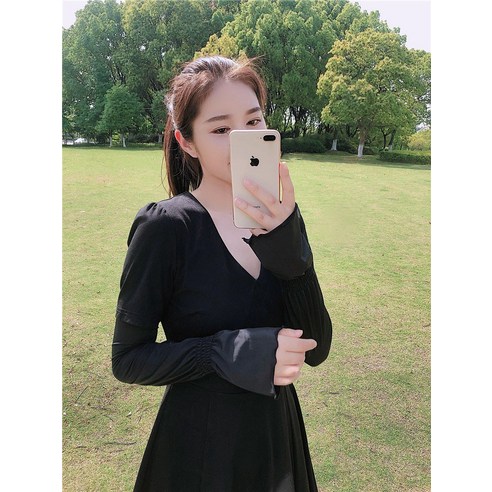 DFMEI 솔리드 컬러 아이스 슬리브 선 스크린 핸드, DFMEI 검은색