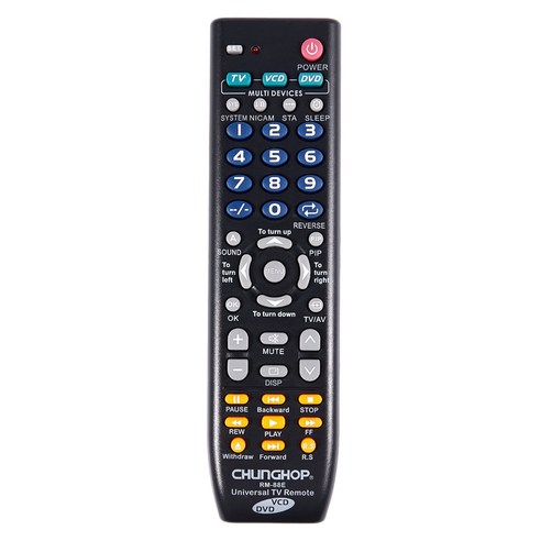 Chunghop Universal Remote Control 1PCS RM-88E TV / VCD / DVD 3 in Sony Samsung Toshiba Panasonic, 검정