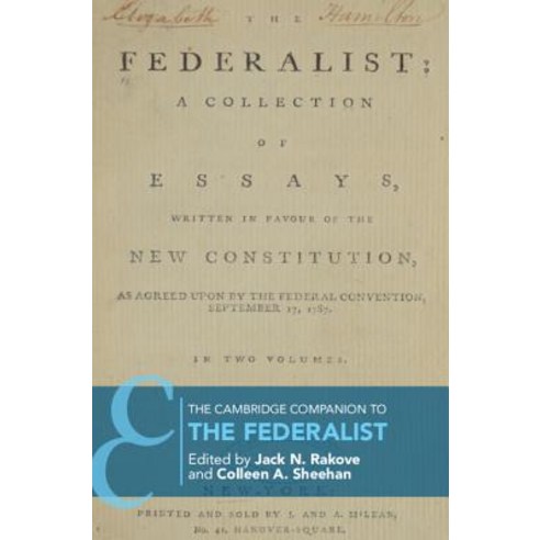 (영문도서) The Cambridge Companion to the Federalist Paperback, Cambridge University Press, English, 9781316501849