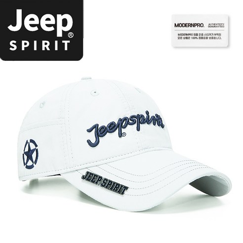 JEEP SPIRIT 스포츠 캐주얼 골프모자 CA0650 + 전용 포장, 화이트