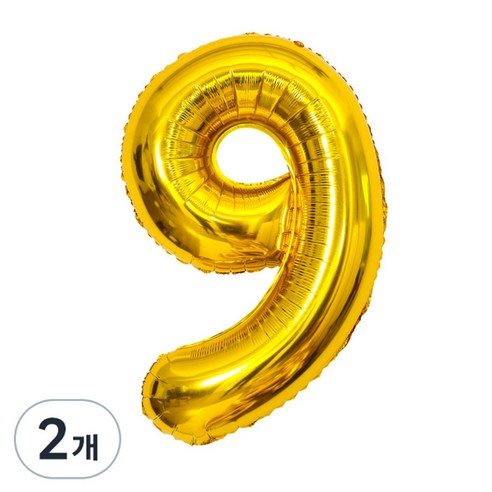 에스엠파티 2개입 100cm 대형 숫자풍선 9, 1개, 골드(2개입)