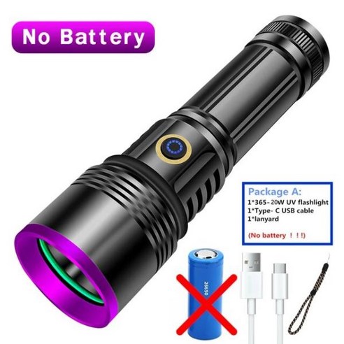Fowod LED 280W 센서 인스턴트 UV 네일 램프, 1개 고출력uv Best Top5 16 고출력 UV 블랙 미러 손전등 반려동물 소변 호박색 감지용 형광 위조 방지 탐지 365NM 20W, With battery, 1) With battery