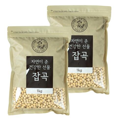 2023년산 한국산 잡곡 [백태 (두부 메주콩)] 1kg 2봉, 2개 국산백태