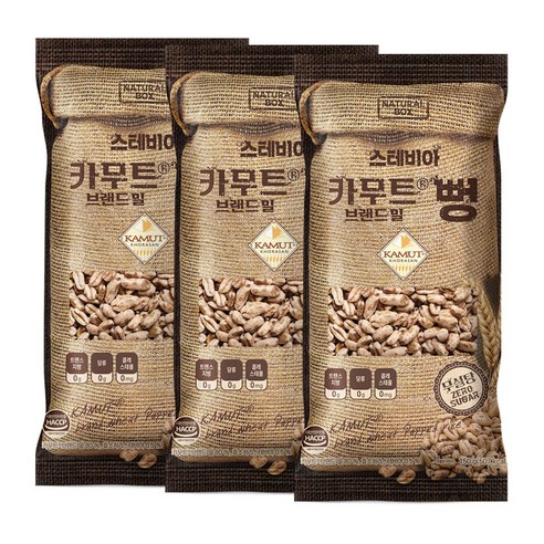 내추럴박스 카무트 뻥 무설탕 건강간식 뻥튀기 뻥과자 죠리퐁, 3개, 150g