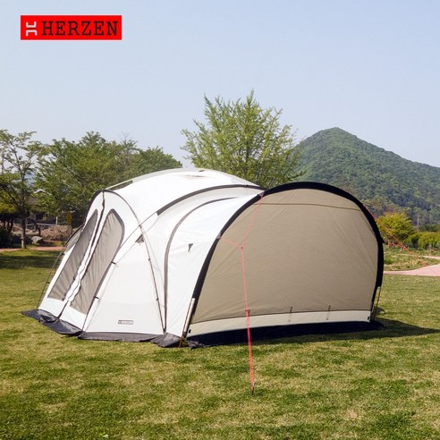 자연 속 아늑한 캠핑, 에르젠 라운지쉘터 라운드문으로 완성하세요.