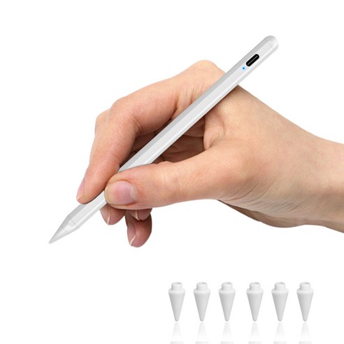 CCAGU 아이패드 펜슬 터치펜 iPad 호환용 초미세 스마트펜, 1개, 화이트