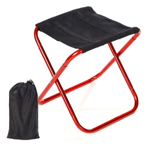 노 브랜드 여행 의자 캠핑 컴팩트 캠프 낚시를위한 접는 초경량 하이킹 해변 야외 의자 B, 빨간색