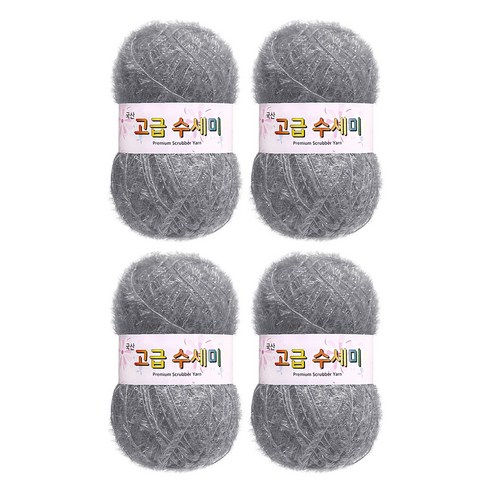 울클럽 별꽃수세미 DIY 고급수세미실 80g 4볼세트 + 동영상제공, 151연그레이