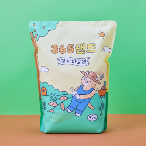 3651 365샌드 고양이 카사바 모래, 1개, 3.2kg