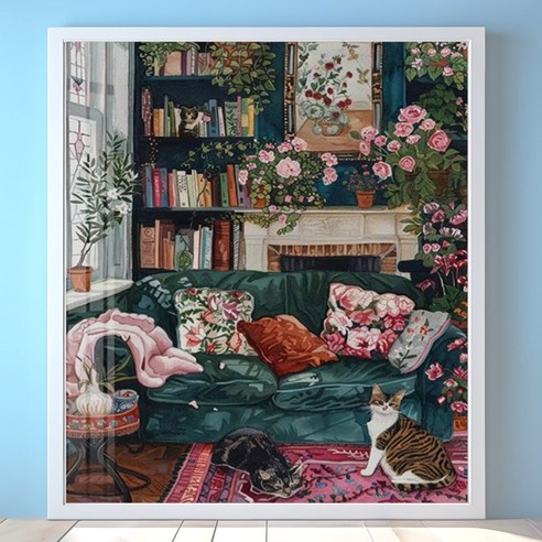 슈슈보석십자수 즐거운 취미 중형 40X50 패브릭형, 화려한 거실, 1개