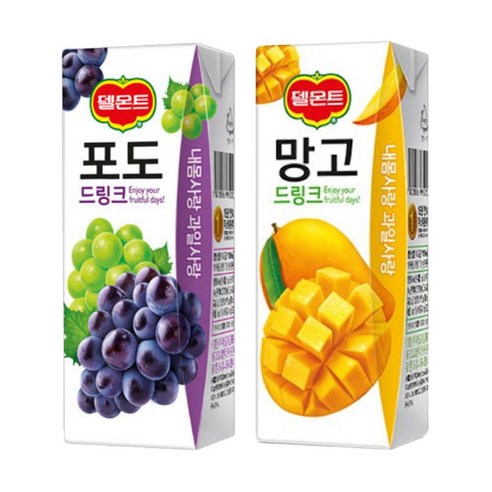 델몬트 포도 + 망고 드링크팩 190ml(각24개(총48개), 48개, 델몬트 포도 + 망고 드링크팩 190ml 각24팩(총4, 190ml