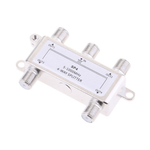 4Way스플리터 신호 CATV 분배기 TV 안테나 동축 HDTV, 75mm * 45mm * 15mm, 아연 합금, 1 조각