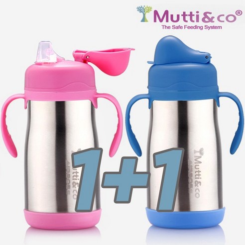 에어보스 뮤티앤코1+1 보틀, 2개, 스파우트컵(블루)1+1