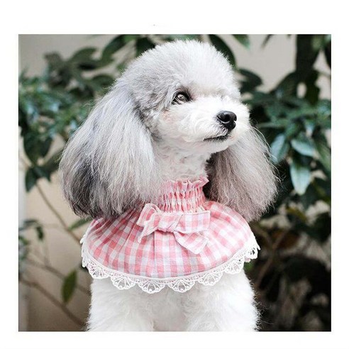 귀여운 스타일의 스코틀랜드 체크무늬 강아지 넥 커버, 1개, 분홍색