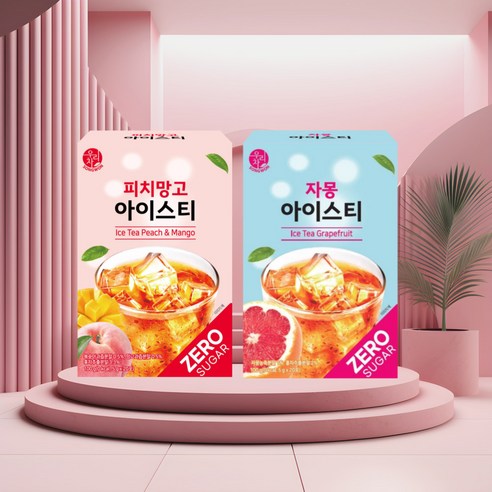 송원 우리차 제로슈가 피치망고 아이스티 20T+자몽 아이스티 20T, 100g, 20개입