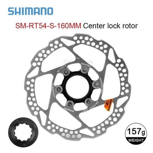 Shimano SLX Deore SM-RT76 RT66 RT64 RT54 디스크 브레이크 로터 160mm 203mm 6 볼트 디스크 센터 잠금 MTB 자전거 로터 산악 자전, 22 SM-RT54-S 160, 1개