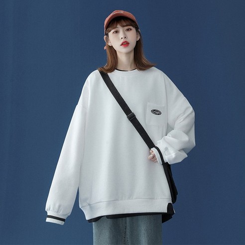 가짜 스웨터 여성 초가을 긴 소매 탑 홍콩 스타일 느긋한 봄 가을 코트 속옷 새로운YJStore