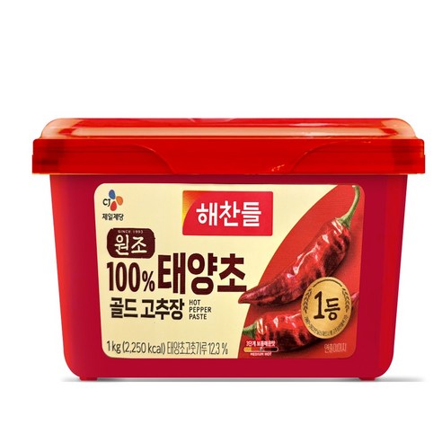 해찬들 원조 태양초 고추장, 1kg, 6개