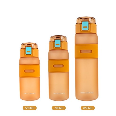 아웃도어 스포츠 헬스 휴대용 대용량 빨대 스포츠 물컵, 프로스트 - 오렌지, 550ml