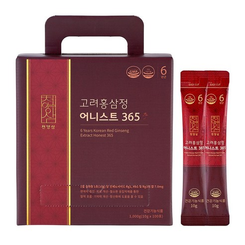 천양삼 6년근 고려홍삼정 어니스트 365 홍삼스틱 100포