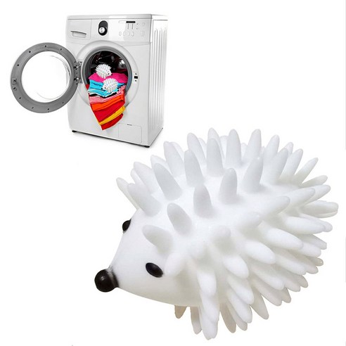 Hedgehog Dryer Balls Reusable Natural Fabric Softeners Cute Washing Ball Less Static Cling Massaging, 하나