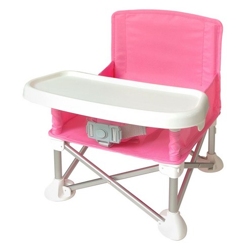 아가플러스 eos휴대용 부스터 유아식탁의자 + 휴대용 가방, 파스텔 핑크