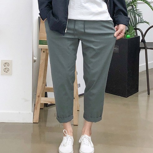 장롱 남자 와이드 팬츠 스판 밴딩 시원한 여름 린넨 바지