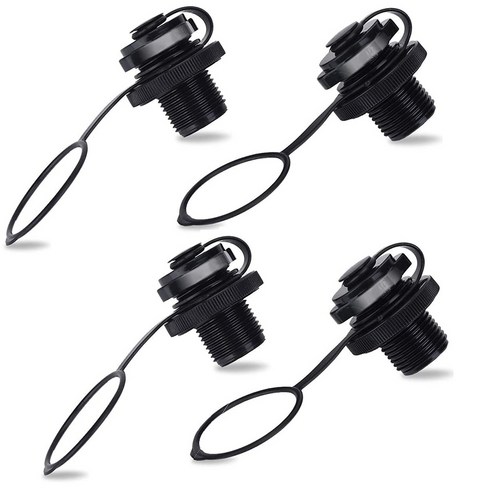 풍선 뗏목 수영장 보트 카약 교체를위한 4pcs 보스톤 밸브 교체 범용 에어 밸브, 하나, 검정