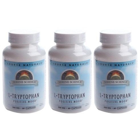 소스내츄럴스 L-트립토판 500mg 캡슐, 60정, 3개