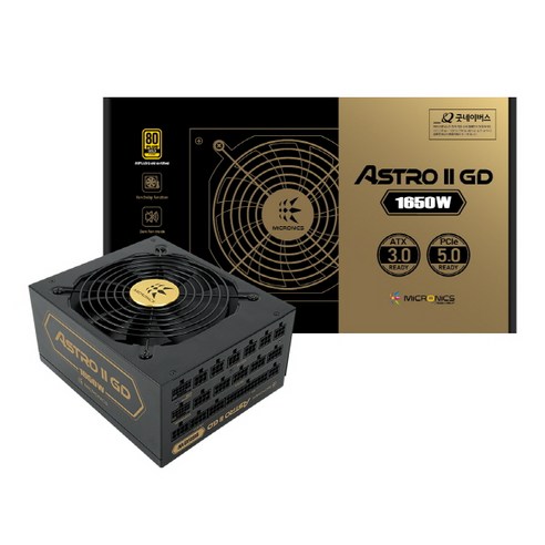 마이크로닉스 ASTRO 2 GD 80PLUS GOLD 풀모듈러 ATX3.0 1650W MATG1650GDF12F, 1개