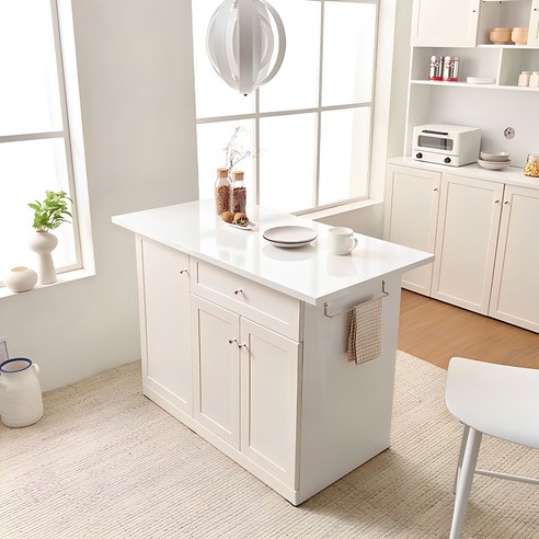 나무뜰 주방 렌지대 대리석 세라믹 아일랜드 식탁: 세련된 주방의 완벽한 보완제