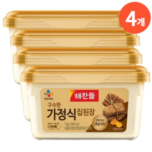 해찬들 구수한 가정식 집된장, 1kg, 4개