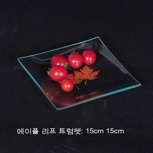 qianhang 유리 베이킹 트레이 내열 직사각형 구운 쌀 구운 생선 베이킹 트레이 가정용 전자 레인지 가열 그릇 오븐 주방 식기, 메이플 리프 6인치#, 1개(체험팩)