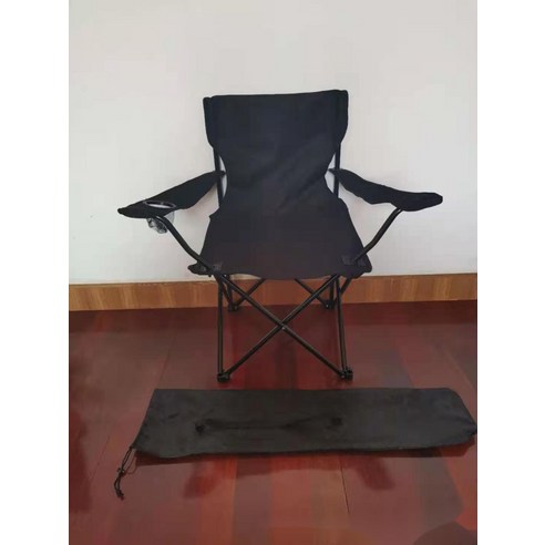 옥외 접이 의자 휴대용 낚시 의자 모래사장 의자 정원 옥외 휴현 의자 팔걸이 의자, 1 건, 검은색