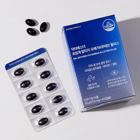 건강한 삶을 위한 필수 영양소, 여에스더 초임계 알티지 오메가3 & 루테인 플러스