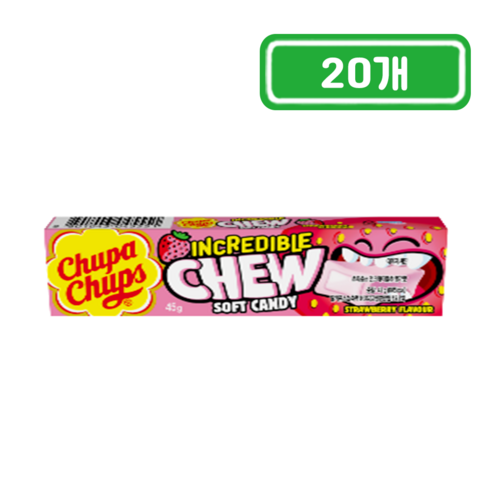 츄파춥스 인크레더블 츄 딸기맛, 20개, 45g
