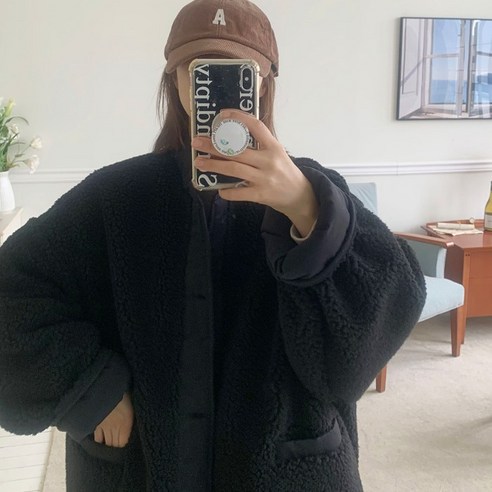 빅사이즈 여성 양털롱패딩점퍼