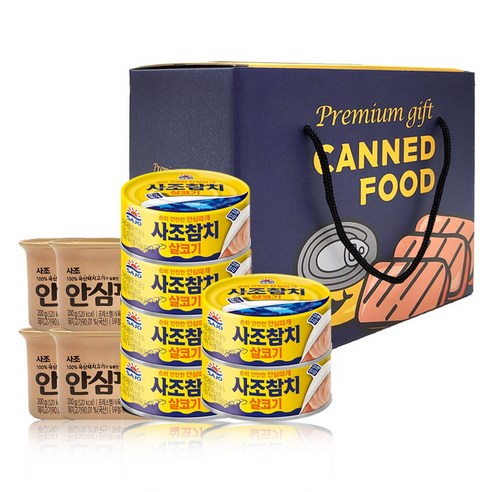 올따옴) 참치 선물세트 사조 살코기참치135g 6개+안심팜200g 4개, 1개