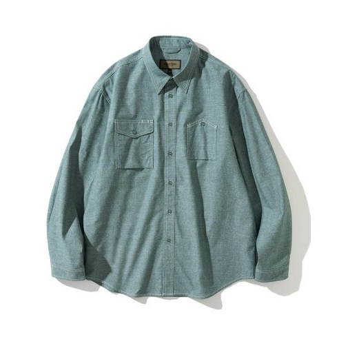 [8월 19일 배송] 유니폼 브릿지 chambray 포켓 shirt green 
셔츠