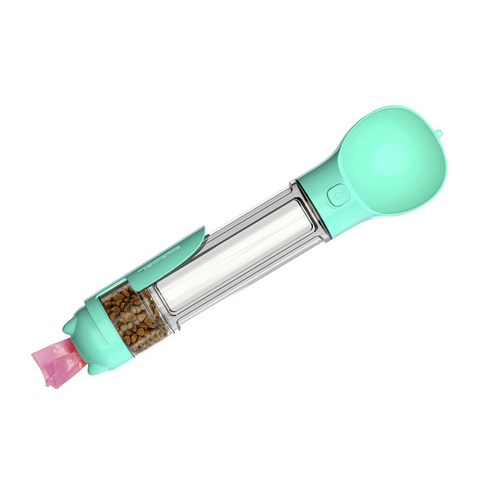 Jeremytown 다목적 포터블 트래블 펫 워터 컵 + 파우치 + 그래너리 캔 강아지용 물병 500ml, 1개, Lake Blue