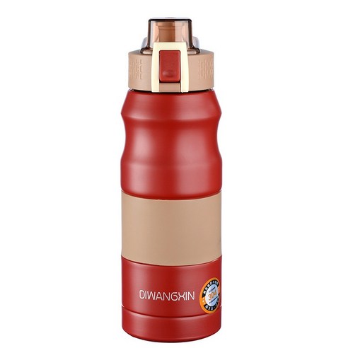 ZZJJC 304 스테인리스 텀블러 여고 비주얼 물컵 대용량 빨대 주전자, 380ml, 붉은색