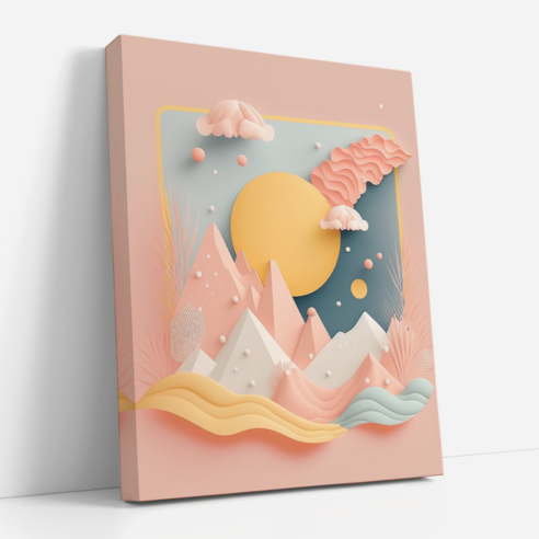 아트앤코 인테리어 캔버스 액자 50x40cm, 잔잔한 솜사탕의 풍경