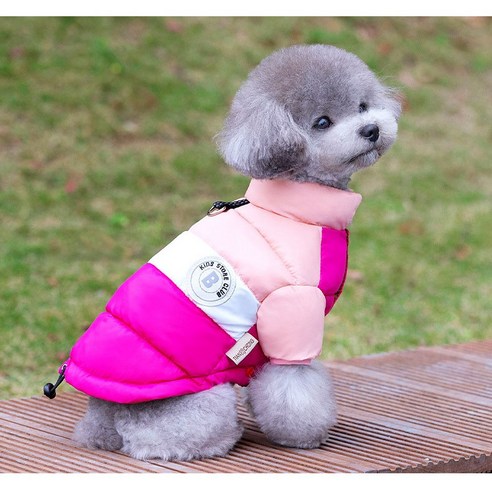 띠라미수 반려동물 겨울옷 경량 강아지패딩 하네스패딩, 1개, 네이비