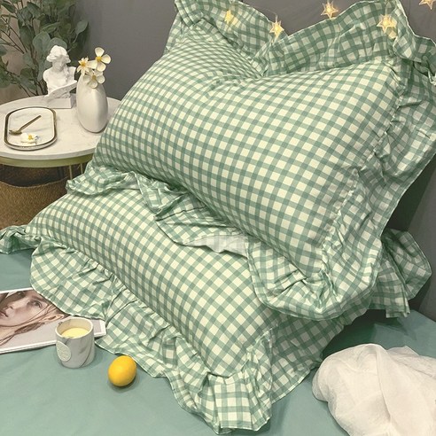 smy북유럽 스타일 베개 일대일 가정용 면화 싱글 베개 순수 코튼 더블 베개 라이너, 색깔1, 48Cmx74cm