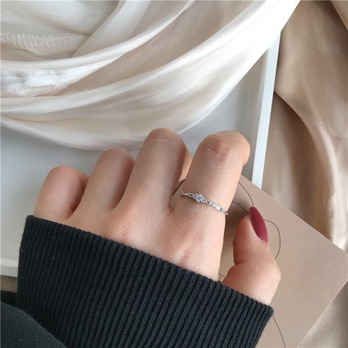 DFMEI 925 미니멀리스트 플래시 다이아몬드 집게 손가락 반지 여성 패션 패션 공동 반지 반지