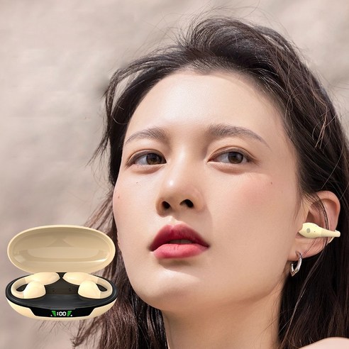 ELSECHO 귀걸이타입 스포츠 무선이어폰 방수 노이즈 캔슬링 블루투스 이어폰, 피부색